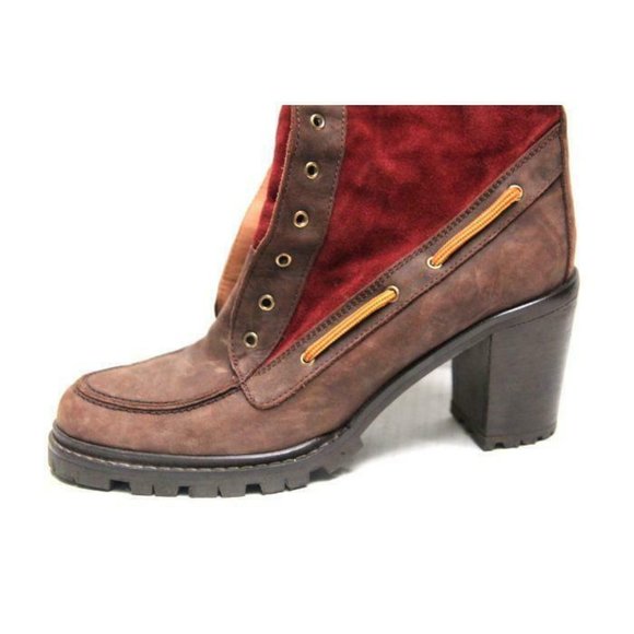 HUNTER henson heeled boots lace up leather sz 8 - Picture 2 of 12